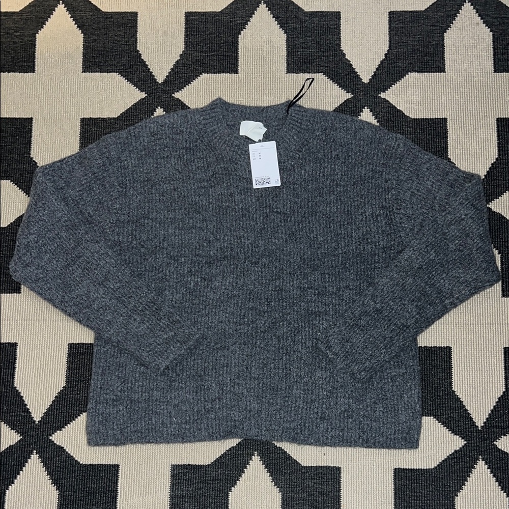 H&M Charcoal Grey Ribbed Knit Sweater
